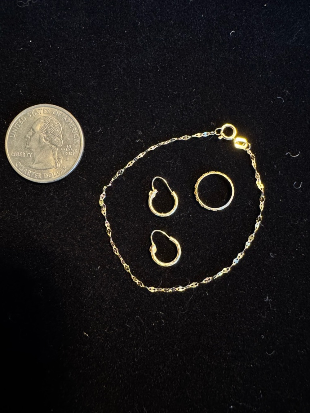 Vintage Yellow Gold 10k/14k Baby Complete Set Ring Earrings Bracelet